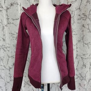 Lululemon Purple Patterned Full-Zip Hoodie, Size6, Fitted